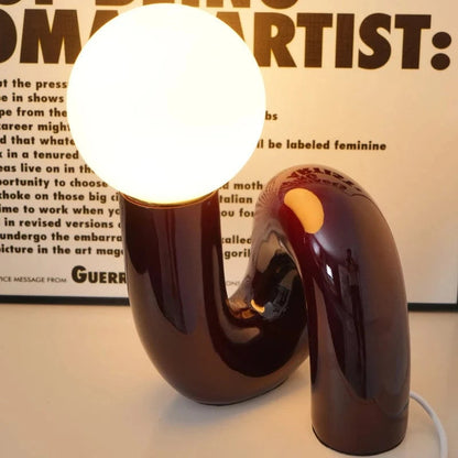 LumaSphere™ S-vormige glazen tafellamp – productafbeelding 3