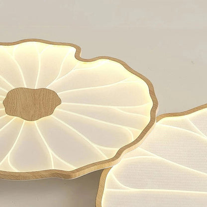 LumaLeaf™ lotusblad LED-plafondlamp met houtlook – productafbeelding 4