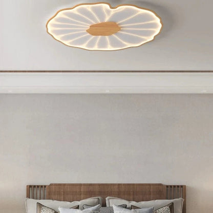 LumaLeaf™ lotusblad LED-plafondlamp met houtlook – productafbeelding 5