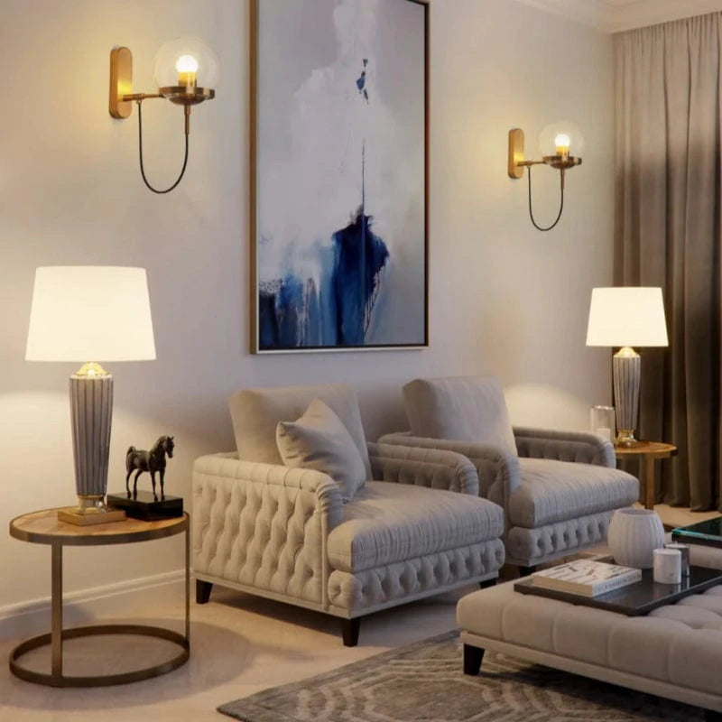 LumaSphere™ industriële wandlamp met glazen bol – productafbeelding 2