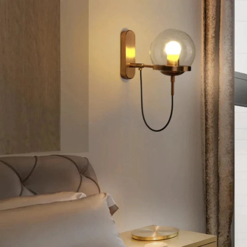 LumaSphere™ industriële wandlamp met glazen bol – productafbeelding 3