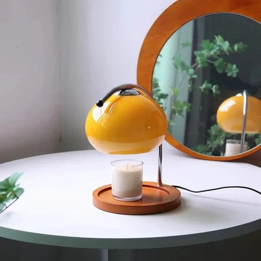 LumaGlow™ dimbare kaarsenwarmer met retro glazen kap – productafbeelding 1
