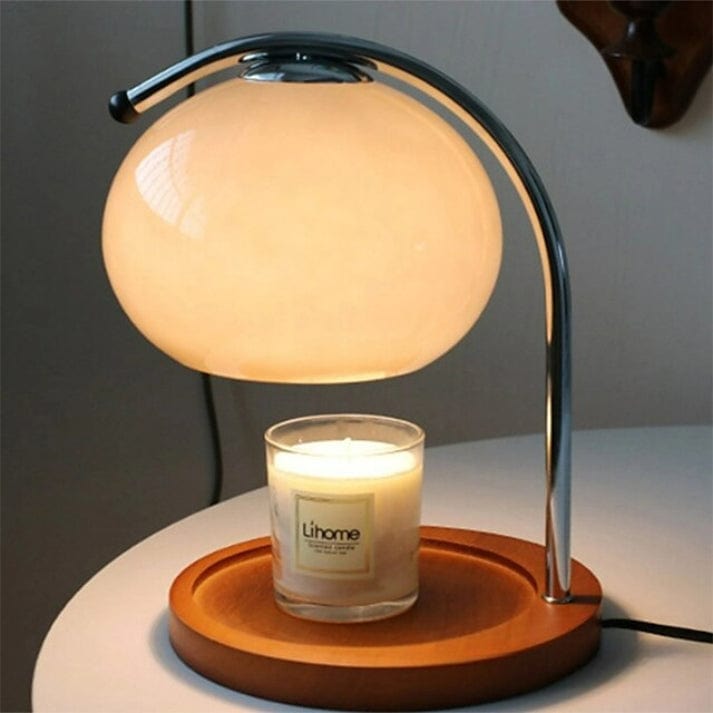 LumaGlow™ dimbare kaarsenwarmer met retro glazen kap – productafbeelding 2