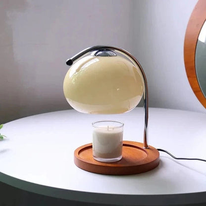 LumaGlow™ dimbare kaarsenwarmer met retro glazen kap – productafbeelding 6