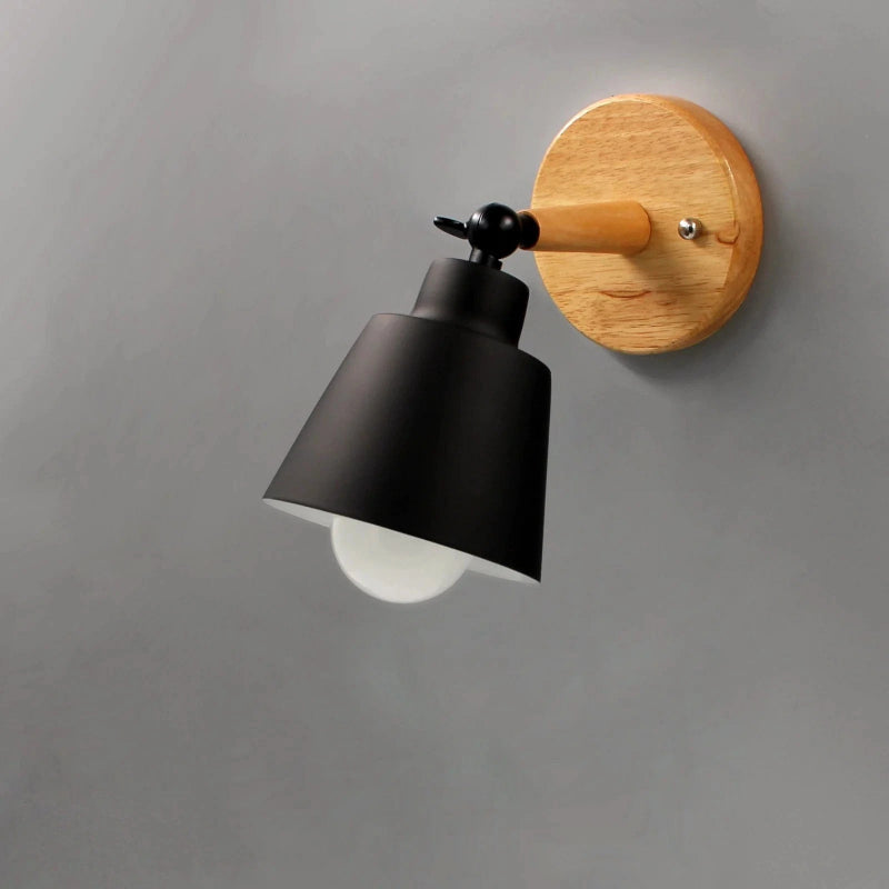LumaGlow™ draaibare wandlamp met houten basis – productafbeelding 1