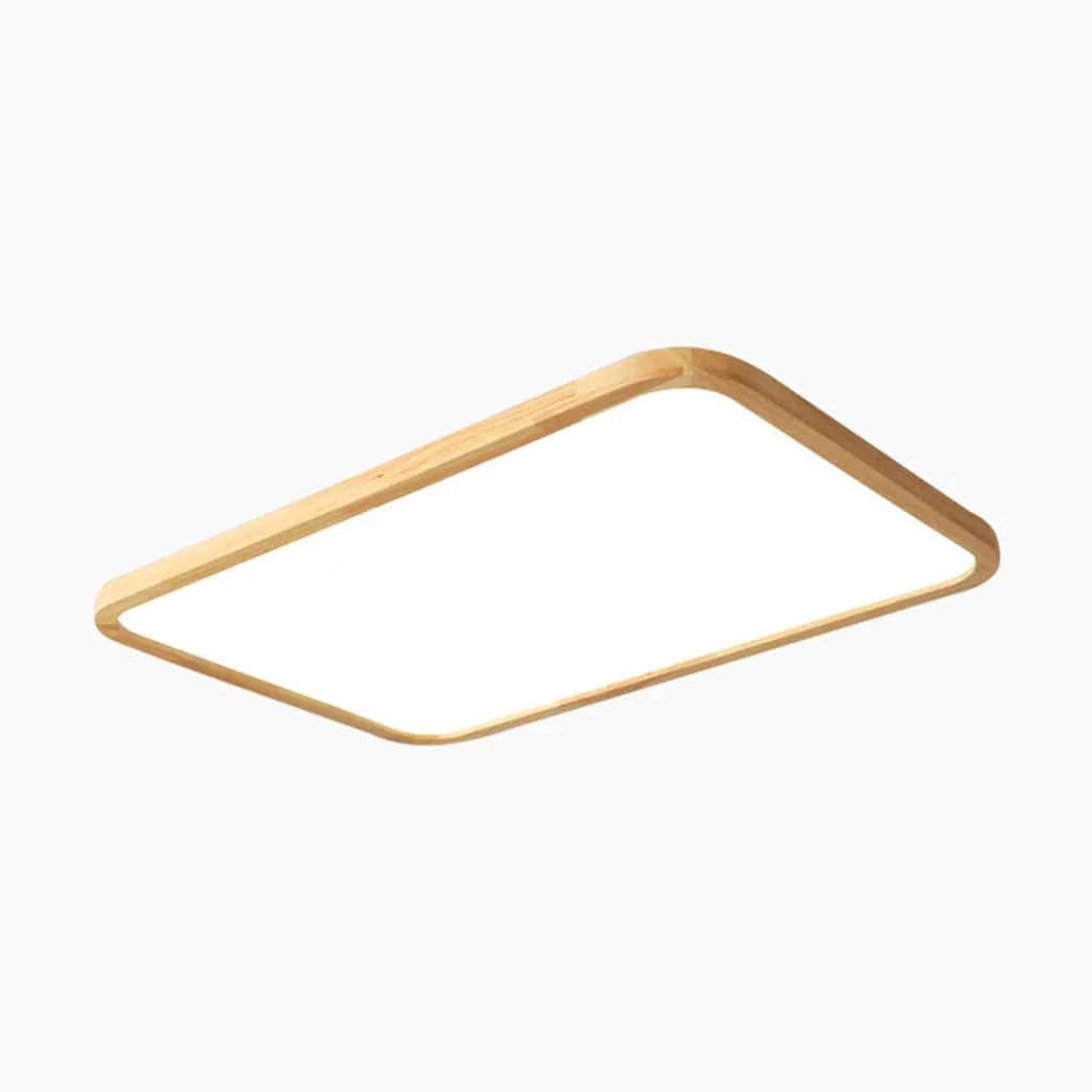 LumaGlow™ ultradunne houten LED-plafondlamp – productafbeelding 1