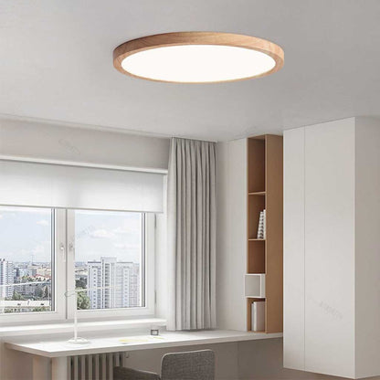 LumaGlow™ ultradunne houten LED-plafondlamp – productafbeelding 2