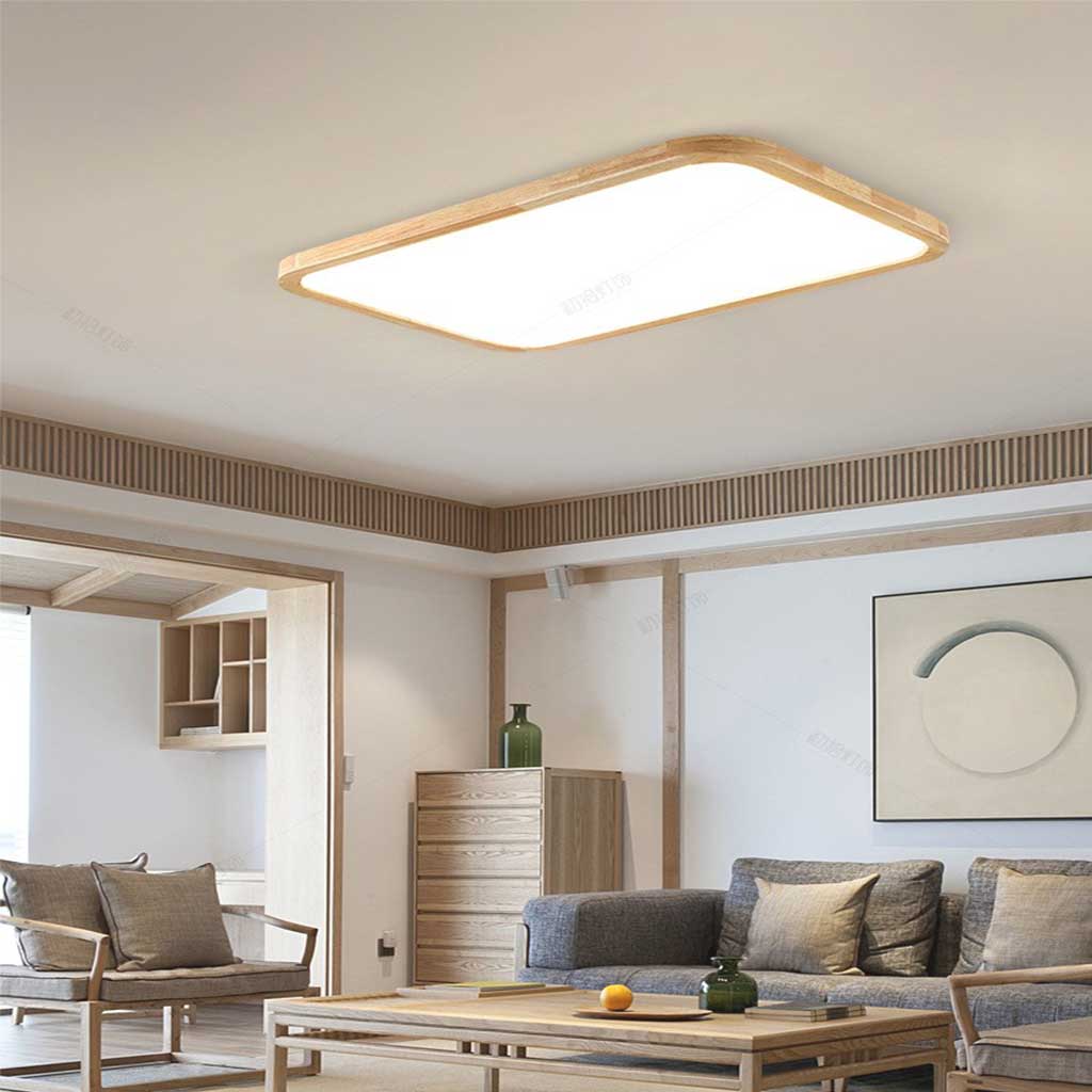 LumaGlow™ ultradunne houten LED-plafondlamp – productafbeelding 7