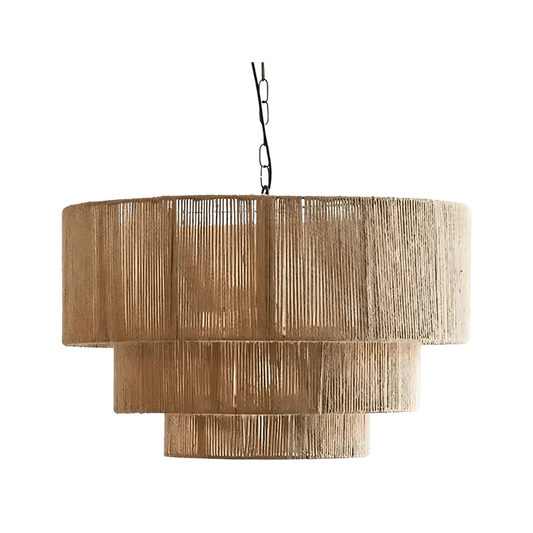 LumaHaven™ bohemian hanglamp van natuurlijk hennep – productafbeelding 1