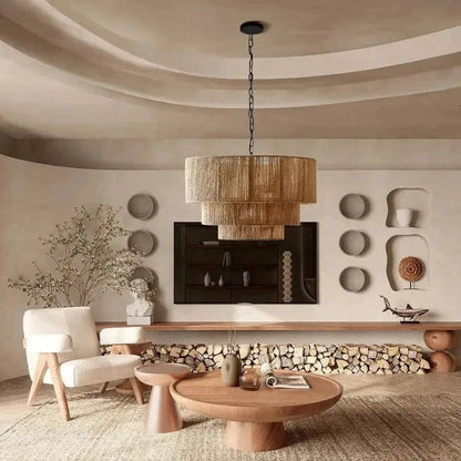 LumaHaven™ bohemian hanglamp van natuurlijk hennep – productafbeelding 2