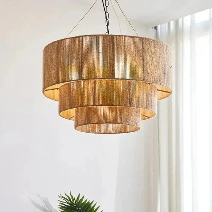 LumaHaven™ bohemian hanglamp van natuurlijk hennep – productafbeelding 5