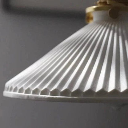 LumaNest™ Japandi keramische hanglamp met messing – productafbeelding 6