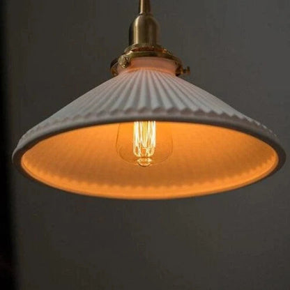 LumaNest™ Japandi keramische hanglamp met messing – productafbeelding 7