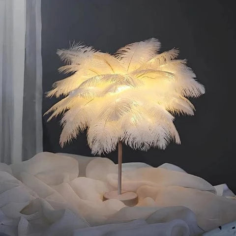 FeatherGlow™ draadloze veren tafellamp – productafbeelding 1