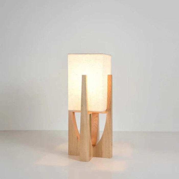 ZenGlow™ moderne houten vloerlamp met walnootlook – productafbeelding 1