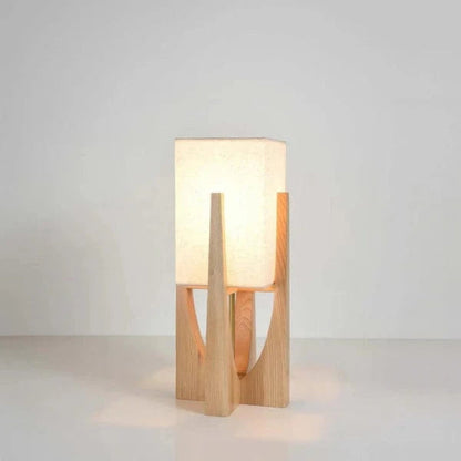 ZenGlow™ moderne houten vloerlamp met walnootlook – productafbeelding 1