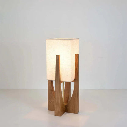 ZenGlow™ moderne houten vloerlamp met walnootlook – productafbeelding 2