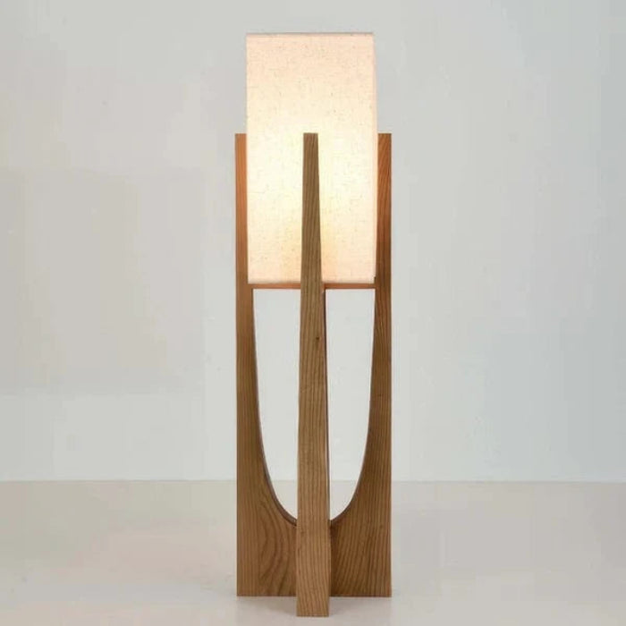 ZenGlow™ moderne houten vloerlamp met walnootlook – productafbeelding 8