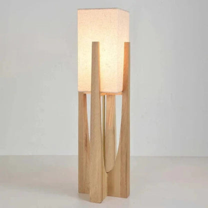 ZenGlow™ moderne houten vloerlamp met walnootlook – productafbeelding 9