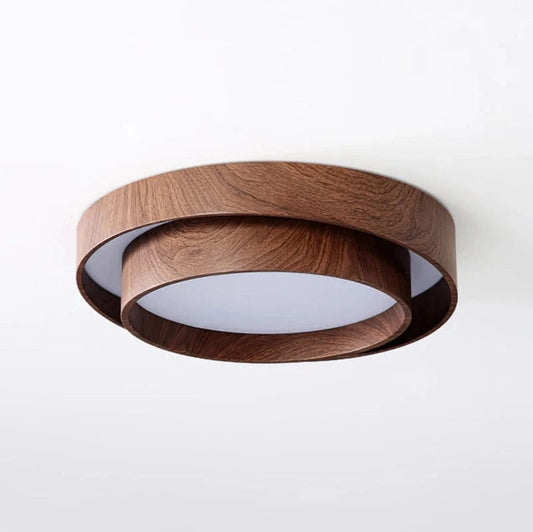 WabiGlow™ dubbele houten LED-plafondlamp met dimoptie – productafbeelding 1
