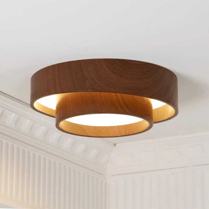 WabiGlow™ dubbele houten LED-plafondlamp met dimoptie – productafbeelding 2