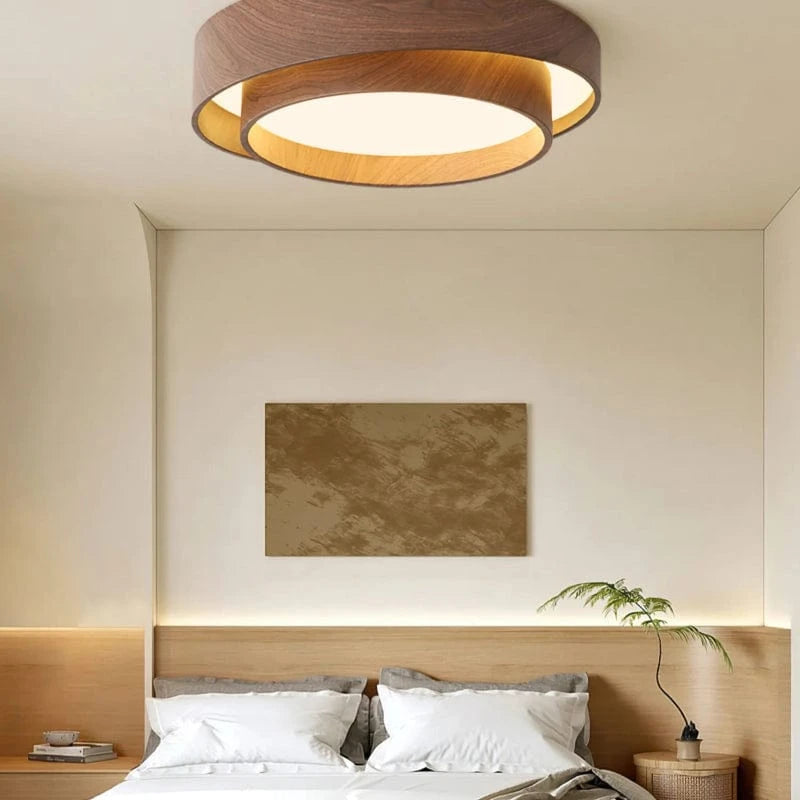 WabiGlow™ dubbele houten LED-plafondlamp met dimoptie – productafbeelding 6