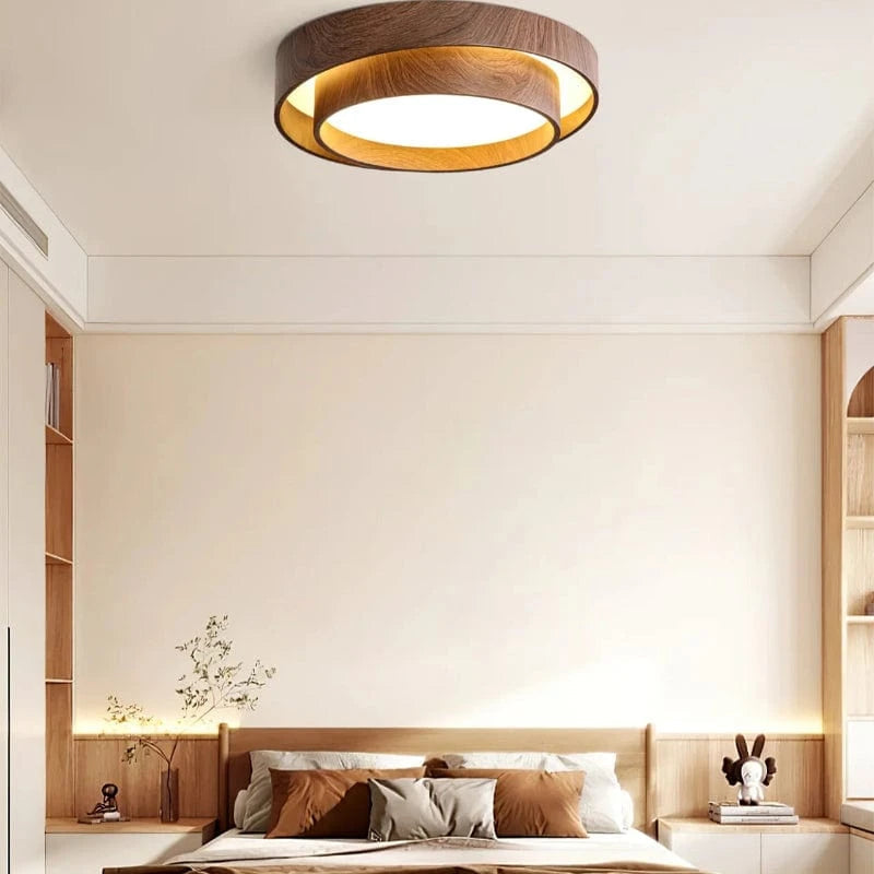 WabiGlow™ dubbele houten LED-plafondlamp met dimoptie – productafbeelding 7