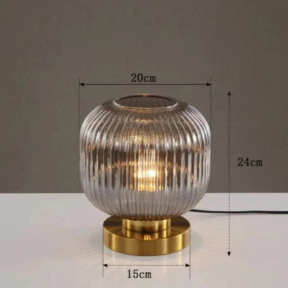 LuxeGlow™ Art Deco tafellamp van geribbeld glas – productafbeelding 5
