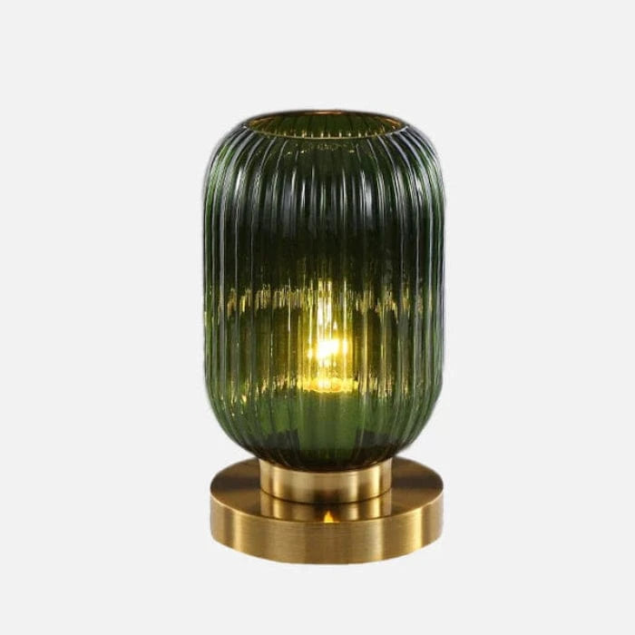 LuxeGlow™ Art Deco tafellamp van geribbeld glas – productafbeelding 7