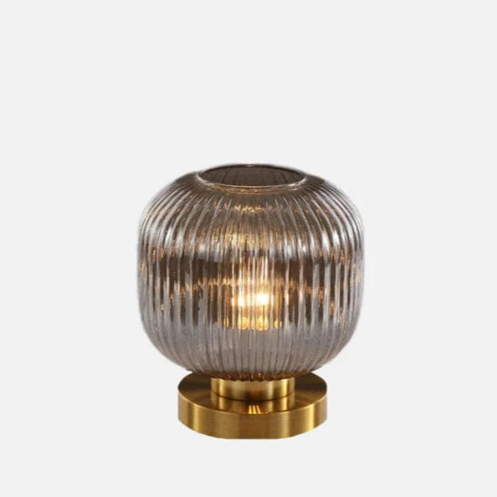 LuxeGlow™ Art Deco tafellamp van geribbeld glas – productafbeelding 9