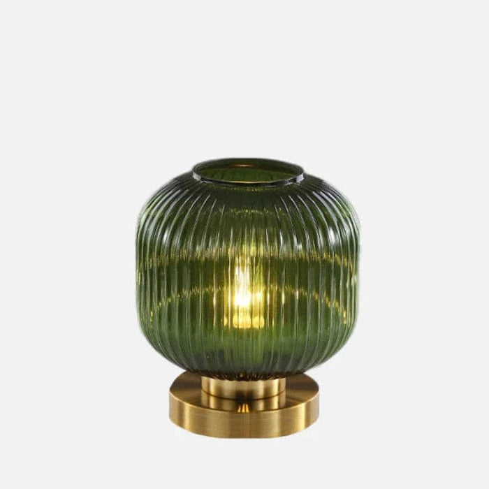 LuxeGlow™ Art Deco tafellamp van geribbeld glas – productafbeelding 10