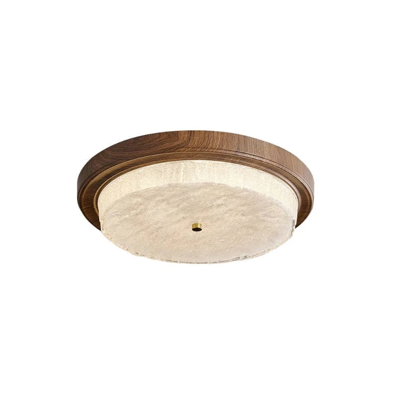 LumaSphere™ ronde LED-plafondlamp met houtlook en glas – productafbeelding 1