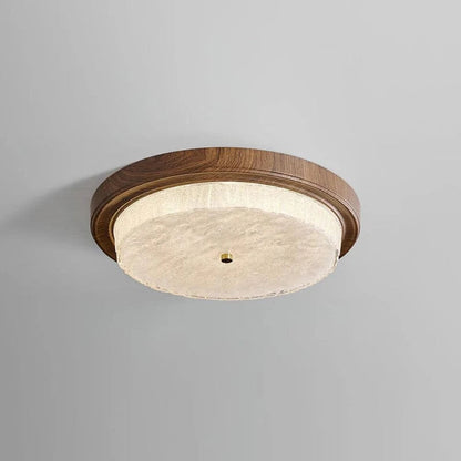 LumaSphere™ ronde LED-plafondlamp met houtlook en glas – productafbeelding 2