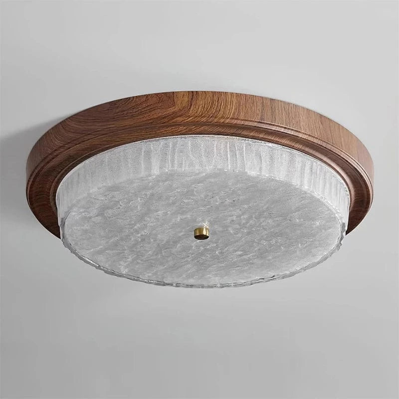 LumaSphere™ ronde LED-plafondlamp met houtlook en glas – productafbeelding 3