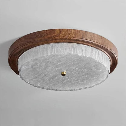 LumaSphere™ ronde LED-plafondlamp met houtlook en glas – productafbeelding 3