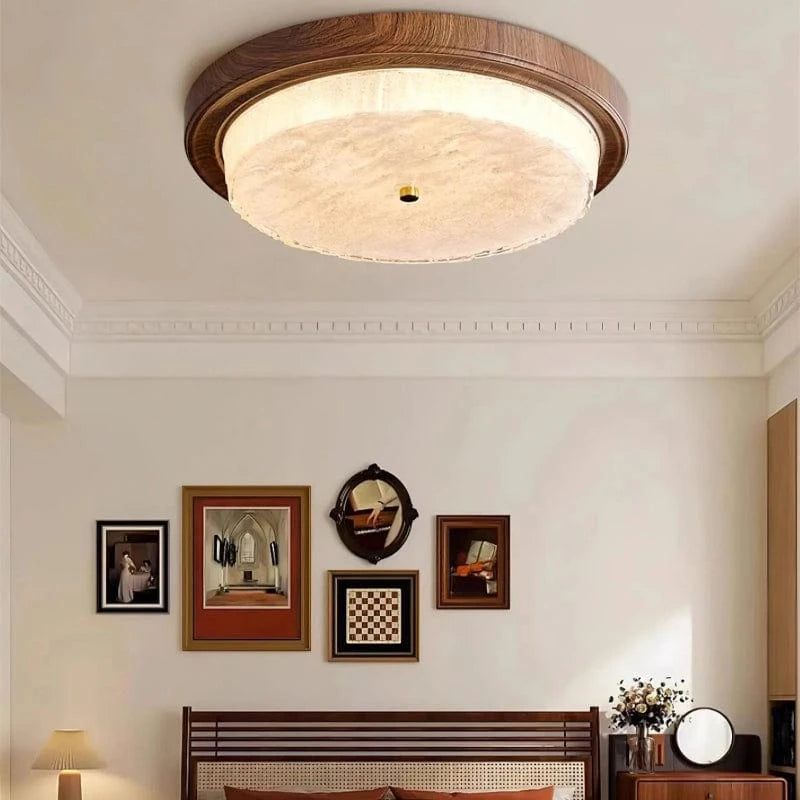 LumaSphere™ ronde LED-plafondlamp met houtlook en glas – productafbeelding 6