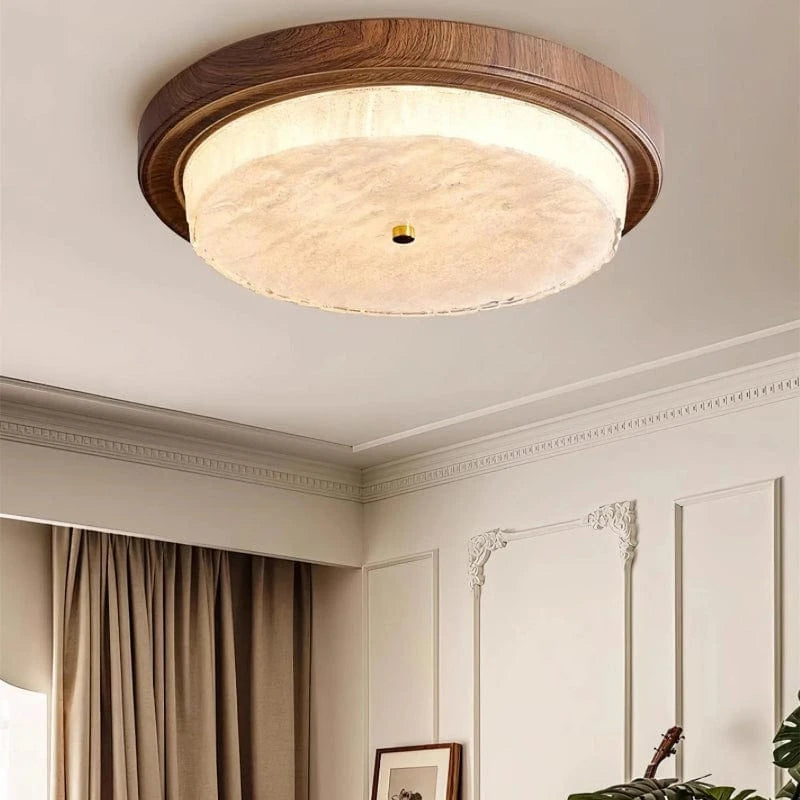 LumaSphere™ ronde LED-plafondlamp met houtlook en glas – productafbeelding 8