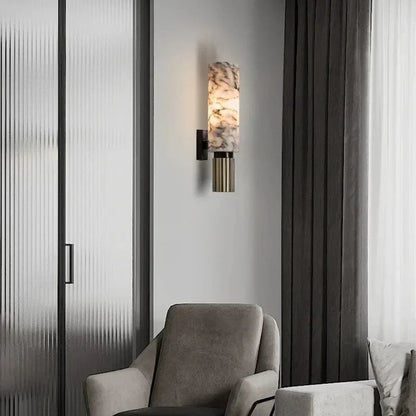MarbleGlow™ waterbestendige marmeren cilinderwandlamp – productafbeelding 3