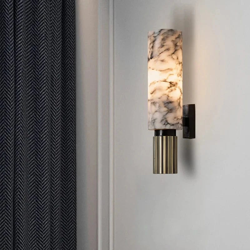 MarbleGlow™ waterbestendige marmeren cilinderwandlamp – productafbeelding 4