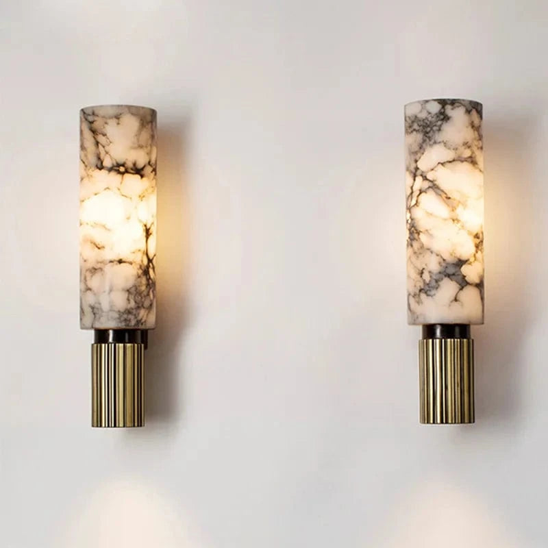MarbleGlow™ waterbestendige marmeren cilinderwandlamp – productafbeelding 6