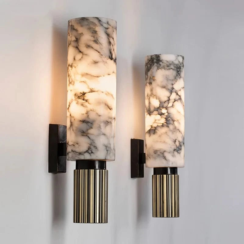 MarbleGlow™ waterbestendige marmeren cilinderwandlamp – productafbeelding 7