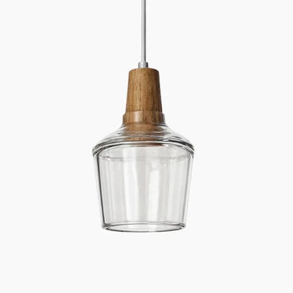 LumiCraft™ vintage kroonluchter van hout en glas – productafbeelding 1