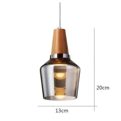 LumiCraft™ vintage kroonluchter van hout en glas – productafbeelding 8