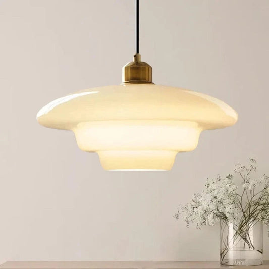 LuxeGlow™ retro hanglamp van opaalglas – Art Deco – productafbeelding 1