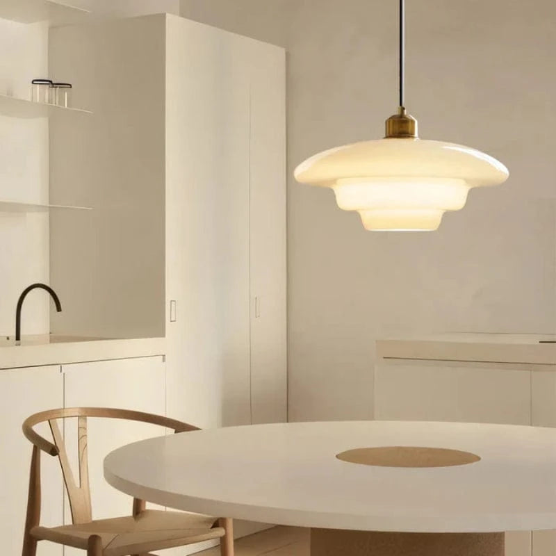 LuxeGlow™ retro hanglamp van opaalglas – Art Deco – productafbeelding 3