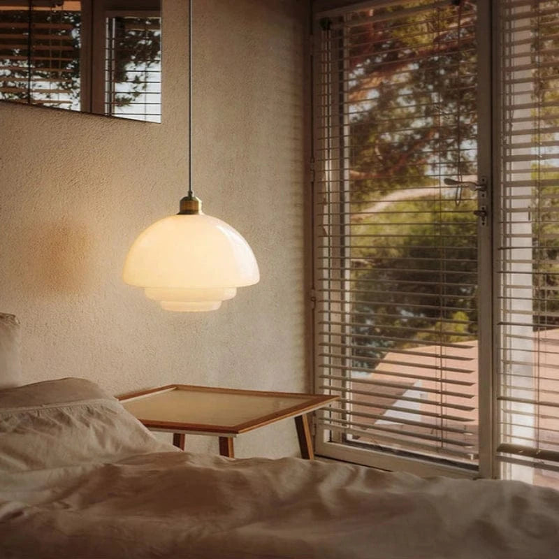 LuxeGlow™ retro hanglamp van opaalglas – Art Deco – productafbeelding 4