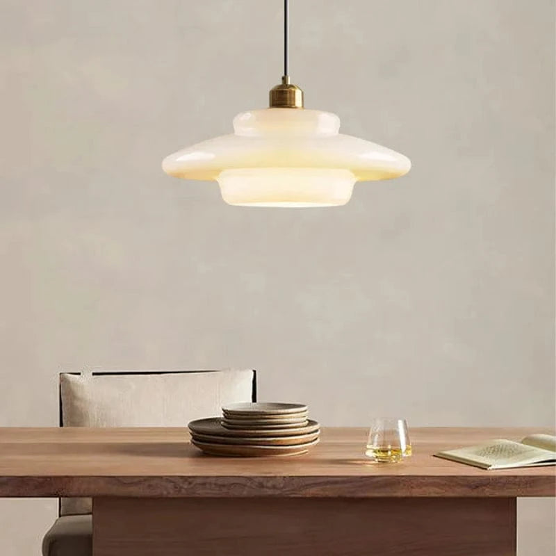 LuxeGlow™ retro hanglamp van opaalglas – Art Deco – productafbeelding 5