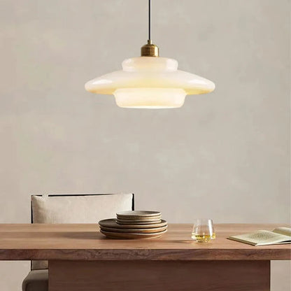 LuxeGlow™ retro hanglamp van opaalglas – Art Deco – productafbeelding 5