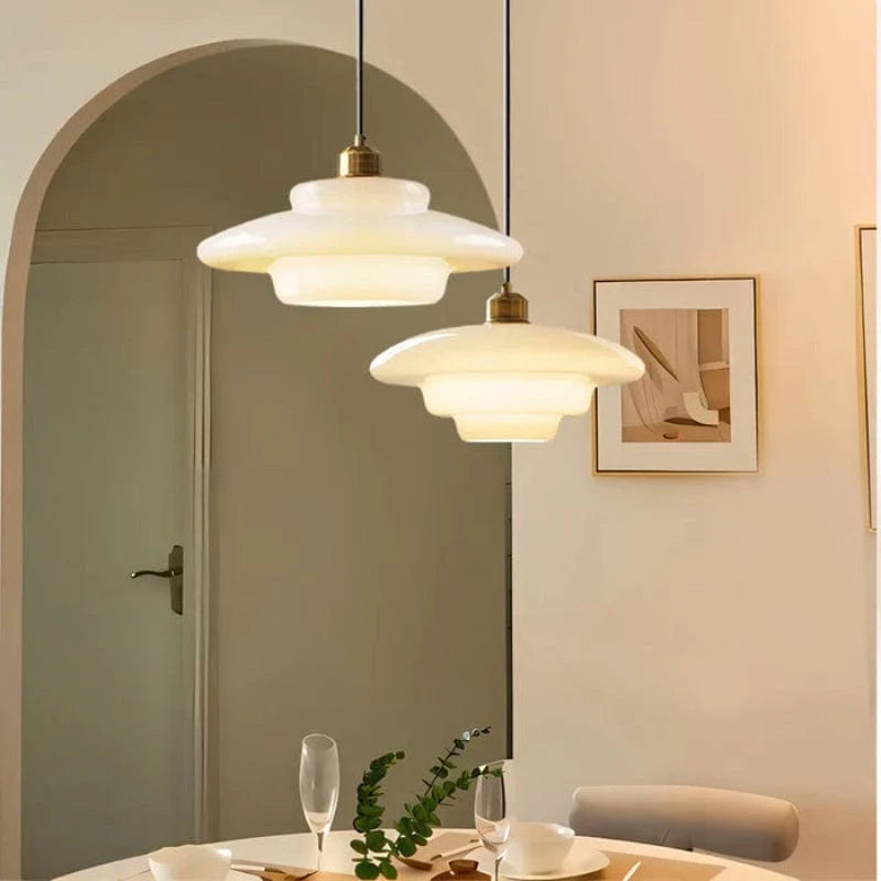 LuxeGlow™ retro hanglamp van opaalglas – Art Deco – productafbeelding 6