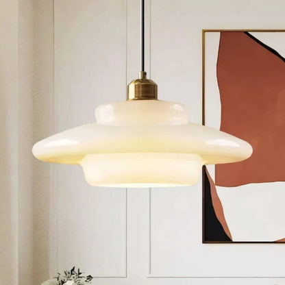 LuxeGlow™ retro hanglamp van opaalglas – Art Deco – productafbeelding 10